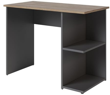 Vicco Schreibtisch Simple, Anthrazit, 100 x 50 cm, mit Zwei Ablagen zur organisierten Aufbewahrung