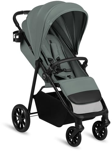 Lionelo Emerald Buggy bis 22 kg, 6 Monate - 4 Jahre,einhändig faltbar | EVA-Räder 360° mit Federung, 91 cm Liegefläche mit verstellbarer Rückenlehne, UPF50+ wasserdichtes Verdeck, großer Einkaufsko