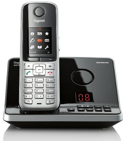 Gigaset SX795 ISDN Schnurlostelefon (4.32 cm (1.8 Zoll) TFT-Farbdisplay, Freisprechfunktion, 3-fach Anrufbeantworter) stahlgrau