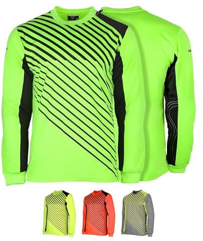 Vizari Arroyo Soccer Goalkeeper Jersey Long Sleeve Padded Goalie Shirt for Maximum Protection and Performance - Green/Black, Size - Adult Medium