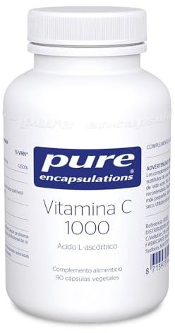 PURE ENCAPSULATIONS | Vitamina C 1000 | Ácido L-ascórbico | Fortalece el Sistema Inune | Apoya la Cicatrización, Salud Capilar, de la Piel y las Encías | 90 Cápsulas Vegetales