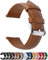 Fullmosa 12 Farben Uhrenarmband, Axus Serie Lederarmband Ersatz-Watch Armband mit Edelstahl Metall Schließe für Herren Damen 16mm Braun