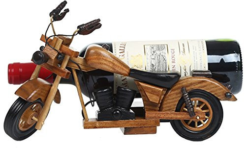 Vintage Motocicleta Vino Racks de madera para la mesa | Portabotellas de vino | Portero de vino rústico para wine cooler Wine cabinet | Organizador de almacenamiento Wine Shelf | Vinoteca