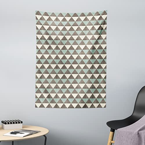 ABAKUHAUS Geometrisch Wandteppich, Kubismus Triangles aus Weiches Mikrofaser Stoff Waschbar ohne Verblassen Digitaldruck, 110 x 150 cm, Grün