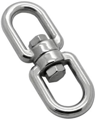 Grillo Girevole Doppio Girevole Con Perno V4A Forcella Ancoraggio Occhio-Occhio Per Tende Da Sole Altalena Amaca, Variante:Occhio-Occhio | 10mm | 2 Pezzi