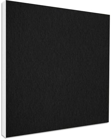 platino24 Akustikpaneele 1 Element Colore Quadrat 55 x 55 cm Schwarz I Schallabsorber aus Basotect ® G+ mit Akustikfilz I Schalldämmung Wand & Decke I Akustikelemente Wandpaneel
