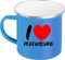 Shirtinstyle Emaille Kaffeepott Tasse I Love Regensburg, Kaffeetasse Becher Retro Camping, Farbe Blau