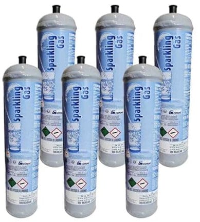 ThermoidraulicaRV® n°6 Bouteilles Co2 600 g jetables d'eau gazeuse de rechange pour refroidisseurs d'eau (raccord standard 11 mm). Edenya®