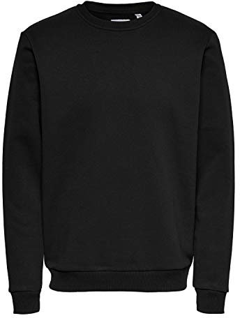 Herren O&S Basic Sweatshirt Regular Fit Pullover Langarm Jumper Sweater Shirt ohne Kapuze ONSCERES