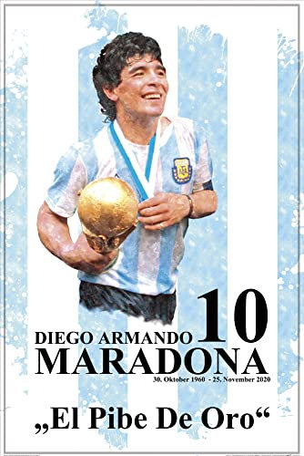 1art1 Fußball Poster Diego Armando Maradona Plakat | Bild 91x61 cm