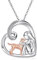 CHENGHONG Hund Kette 925 Sterling Silber Kette mit Anhänger Hund Rose Gold Hund Schmuck Pfotenabdrücke Geschenk für Mädchen…