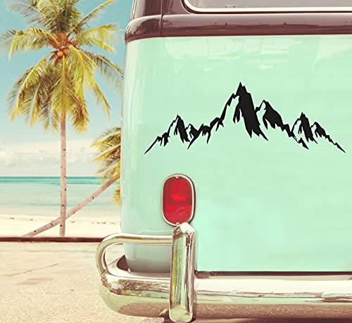 Berge Lang Aufkleber Sticker Decal Vinyl für Camper, Wohnmobil, Wohnwagen, Auto, Motorrad, Koffer, Fahrrad, Notebook und mehr
