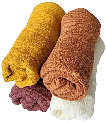 Pippi Mulltücher 4er Pack Spucktücher Biobaumwolle Organic (Herbstwald)