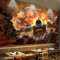 YXTSmurals Papier Peint Intissé Tapisserie Murales Panoramique 3D Personnalisé Photo Mur Papier Peint Ciel Flamme Militaire Char Murale Chambre Salon Canapé Papier Peint