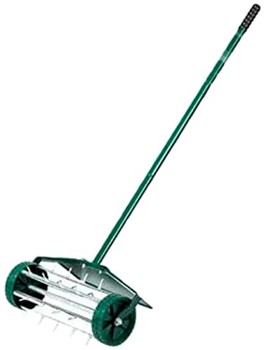 Bedding Home 3 Piece Lawn Aerator Garden Rolling Manual Grass Spikes Roller with Removable Steel Handle, Heavy Duty Outdoor Garden Lawn Tool