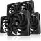 EZDIY-FAB Ventilador Cube Pro 120mm para caja de PC, Motor muy silencioso, ventiladores de refrigeración por ordenador, 1200 RPM, Conector de 3 pines-5 Pack-Negro