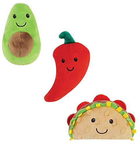 Luvable Friends Quietschendes Hundespielzeug aus Plüsch mit Seil, Taco-Party, Einheitsgröße