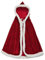 Weihnachten Santa Umhang mit Kapuze Weihnachtsmantel Cape Damen Weihnachtsfrau Kostüm Weihnachten Fasching Samt Umhang Kapuzenmantel Rot Samt Mantel Kinder Kostüm für Weihnachten Kostüm Party (80cm)