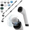 AMIFF Portable Electric Spin Scrubber for Cleaning Bathroom, Kitchen, Car, White 7-in-1 Electric Bathroom Scrubber with Long Handle, Powerful 2500 mAh Electric Shower Scrubber for Cleaning, Polishing