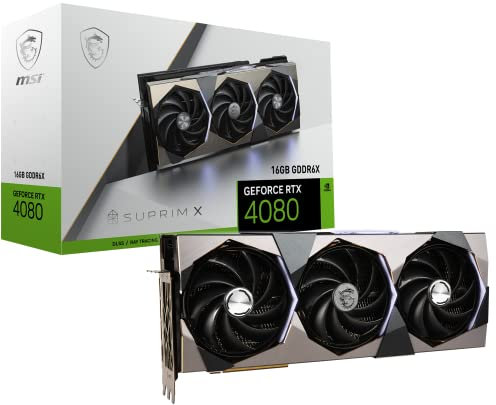 MSI Gaming GeForce RTX 4080 24GB GDRR6X 384-Bit HDMI/DP Nvlink Tri-Frozr 3 Ada Lovelace Architecture Graphics Card (RTX 4080 16GB SUPRIM X)