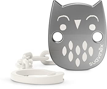 Suavinex, Spilla per ciucci, ciuccio, catena per ciuccio con spilla gioiello, effetto metallizzato. +0 Mesi, Bonhomia Beige