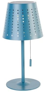 QAZQA - Design Outdoor-Tischleuchte I Tischlampe I Lampe I Leuchte blau inkl. LED 3-stufig dimmbar wiederaufladbar und Solar - Ferre Dimmer I Dimmbar I Außenbeleuchtung - Stahl Länglich - I (nicht aus