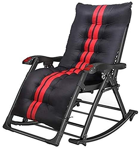 Sunlounger,Classic Lounge Chairs Sun Lounger/Patio Reclining Chairs Black Rocking Chair Zero Gravity Patio Reclining Folding Chair Camping Recliner Chair with Cushions Lawn Outdoor Office Beach Port