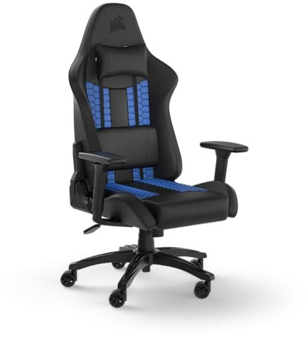 Corsair TC100 Gaming Stuhl, Schwarz und Blau, One Size