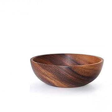 Leadigol Ramen Bols de style japonais rond en bois d'acacia naturel pour nouilles, riz, soupe, salade