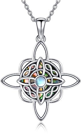 VENACOLY Hexen Kette 925 Sterling Silber Keltische Anhänger Halskette Keltische Schmuck Geschenk für Damen
