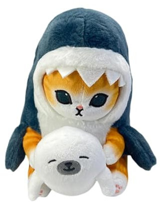 LAARNT 22cm Seehund Haifischkatze Kuscheltier Hai Plüschtier Niedliches Katze Plüschspielzeug Robbe Stofftier Tier Meerestier Plüschpuppe