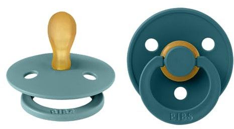 Bibs Colour Symmetrical, Lot de 2 sucettes, sans bisphénol A, Téterelle symétrique. Silicone, Fabriqué au Danemark, Taille 1 (0-6 mois), Island Sea/Forest Lake