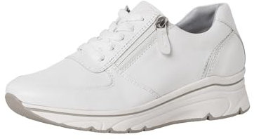 Tamaris Damen Low-Top Sneaker, Frauen Halbschuhe,Wechselfußbett,straßenschuhe,Strassenschuhe,Sportschuhe,Freizeitschuhe,White/Silver,36 EU