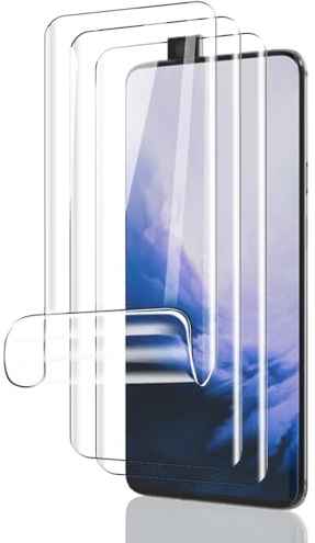 Phlleyaa Protector de Pantalla para OnePlus 7 Pro Pro TPU Película 3 Pack,HD Cristal,Sin Burbujas,Anti-Arañazos,Fácil de Instalar Protector para OnePlus 7 Pro Pro Vidrio Templado