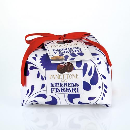 Food-United PANETTONE 2x500g | Hefekuchen mit kandierten Amarena-Kirschen | FABBRI 1905 | panettone con amarene dall'Italia | als Geschenk-Idee o. als Alternative zu Weihnachtskuchen Christstollen (2)