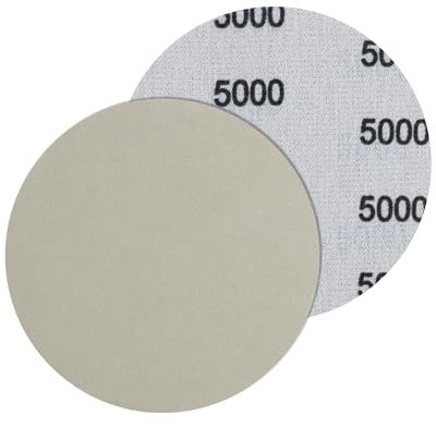 Bolatus Lot de 5 Feuilles de Papier abrasif 125 mm Grain 5000 Disques abrasifs secs et humides pour Voiture, métal, Bois