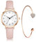 CIVO Damen Uhr Wasserdicht Analog Quarz Lederarmband Armbanduhr Damen Klein Set Minimalistisch Kreative Uhr für Frauen Rosa