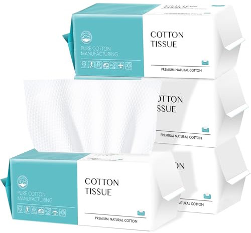 Gesichtsreinigungstücher, 400 Stück weiche Baumwoll-Gesichtstücher, Vielseitig Einmalwaschlappen für Hautpflege, Make up Entferner, Gesichtstücher und Gesichtsreinigung