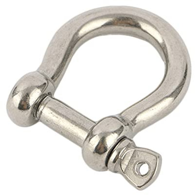 D Bow Ring Shackle Locks, 304 Stainless Steel D Ring, Screw Pin Anchor Shackle for Traction Steel Wire, Heavy Duty Construction, Rigging, Vehicle Recovery, Hauling, Tie Downs, Hanging (M18-1Pcs)