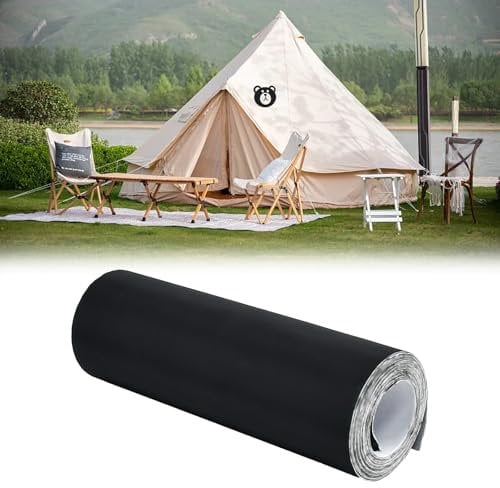 SLTAXAR 1 Rolle 10cm x 2m Lang Nylon Reparatur Patches Selbstklebend Nylon Reparatur Flicken Nylon Reparatur Kit Set Schwarz Wasserdicht Flicken Stoff für Zelte Daunenjacke Schlafsack Tasche