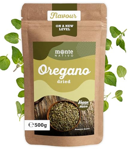 Origan séché Monte Nativo (500g) - Oregano - Origan seche - Épices aromatiques séchées avec soin, idéales pour Cuisiner et Assaisonner - Arôme et Goût intenses