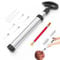K-MART Ball Pump with Needle, Nozzle and Extension Hose for Football, Basketball Pump, Rugby Balls - Durable Aluminium-alloy Tube, Ergonomic Design, Fast Air Inflator