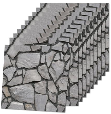 10 Stück 3D Wandpaneele Selbstklebend, 30 * 30cm 3D Selbstklebende Tapete, PVC Tapeten Wasserdichte, Tapeten Steinoptik Wandfolie Selbstklebend, Wandpaneele Steinoptik für Küche Schlafzimmer