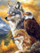 Bimkole 5D Diamond Painting Kits Zubehör Wolf, Adler Diamant Malerei Kit Voll Runde Bohrer Malen nach Zahlen Malerei Stickerei Kreuzstich Diamond Dekoration 30x40 cm