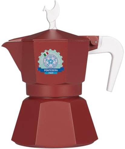 MOKAVIT Vespa World Days 2024 - Espressokocher Induktion, Mokka Maschine 3 Tassen, Moka Pot Induktion, Induktion Espressokocher 3 Tassen- Made in Italy (Red)