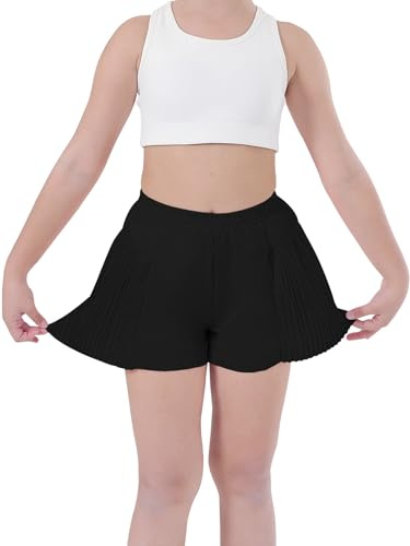 Sporthose Kurz Mädchen Tennishose Kinder mit Taschen 2 in 1 Sommer Shorts | Radler Laufhose 3-15 Jahre