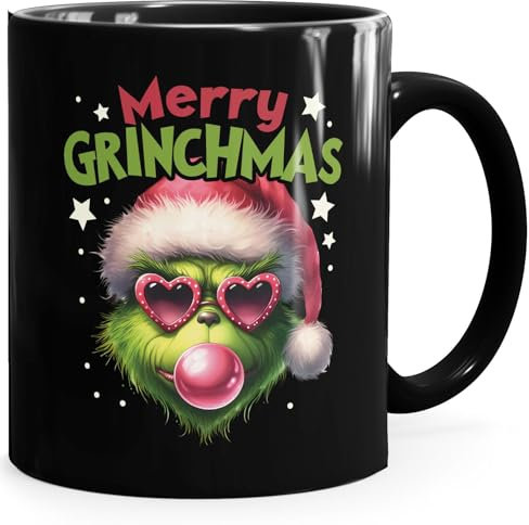 MoonWorks® Tasse Weihnachten Merry Grinchmas XMAS Geschenkidee für weibliche Grinch-Fans schwarz standard