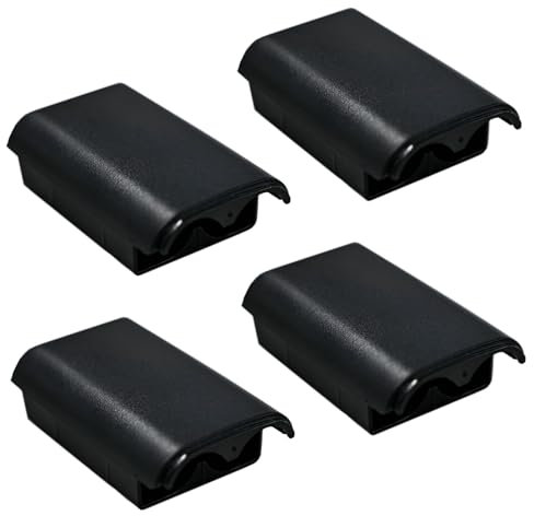 4 Pack Battery Box Battery Cover for Xbox 360 Wireless Controller, Replacement Battery Pack Cover Shell Case Kit for Xbox 360 Controller(Black)