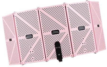 Matybobe PROFESSIONELLER, KLAPPBARER POP-Filter MIT MIKROFON-Isolierung FÜR SCHALLABSORBIERENDE STUDIOGERÄTE (Rosa)
