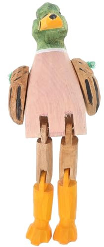 Cabilock Holz Tier Puppe Dekoration Schreibtisch Ornament Ente Form Figur Modell Schmuck Zimmer Verschönern